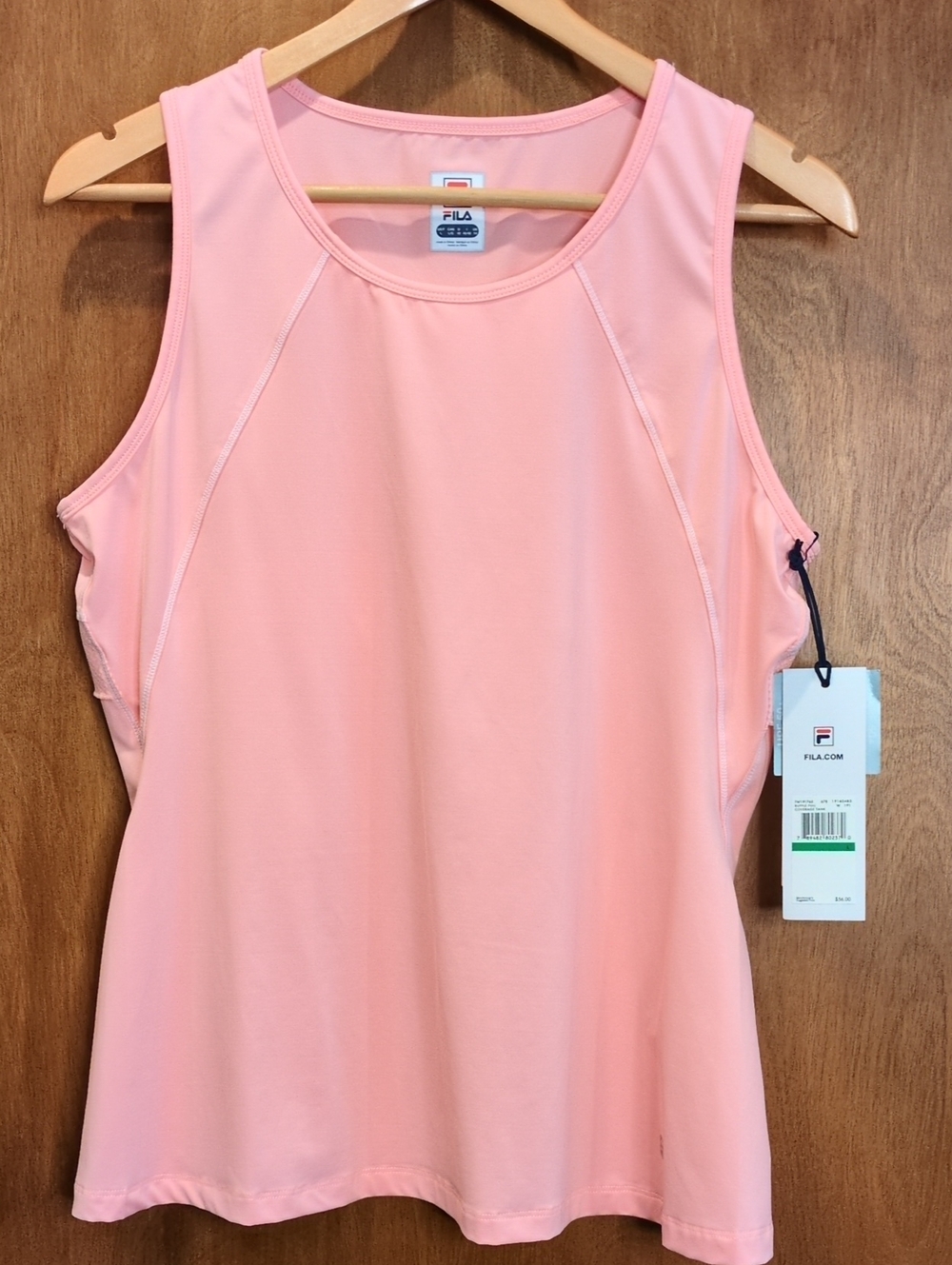 FILA Ruffle Full Coverage Tank In Peach Size L - Picture 3 of 10